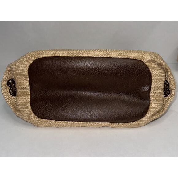 Fossil Genuine Classic 1954 Shoulder Bag Natural & Leather Floral Print Inside - Picture 10 of 10